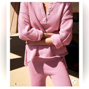 Free people Hailee Sweater Set, size S, pale pink color, in excellent condition